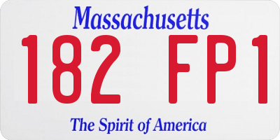 MA license plate 182FP1