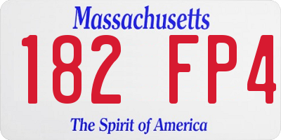 MA license plate 182FP4