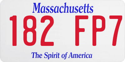 MA license plate 182FP7