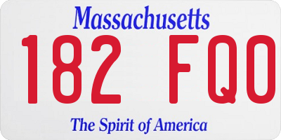 MA license plate 182FQ0
