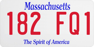 MA license plate 182FQ1