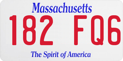 MA license plate 182FQ6