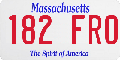 MA license plate 182FR0