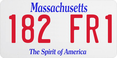 MA license plate 182FR1