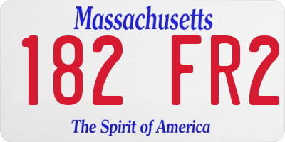 MA license plate 182FR2