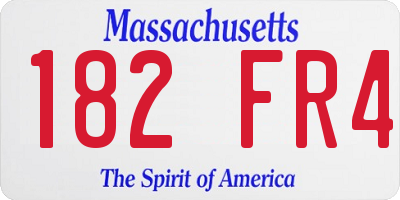 MA license plate 182FR4