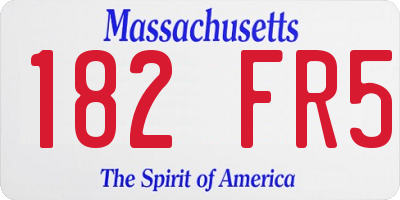 MA license plate 182FR5