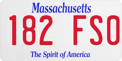 MA license plate 182FS0
