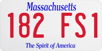 MA license plate 182FS1