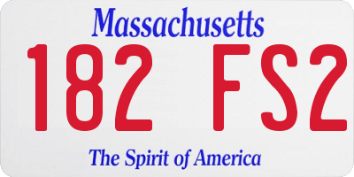 MA license plate 182FS2