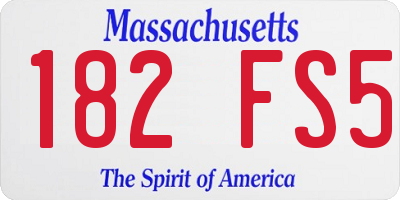 MA license plate 182FS5