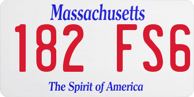 MA license plate 182FS6