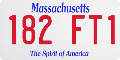 MA license plate 182FT1