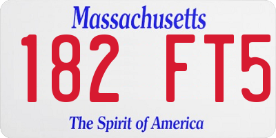 MA license plate 182FT5