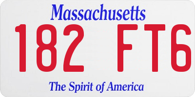 MA license plate 182FT6