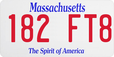 MA license plate 182FT8