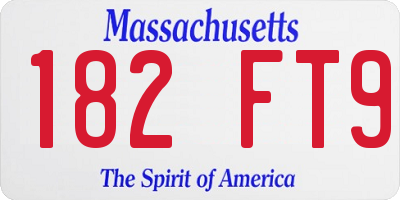 MA license plate 182FT9