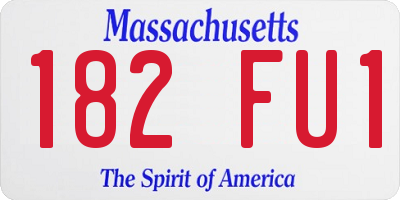 MA license plate 182FU1