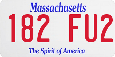 MA license plate 182FU2