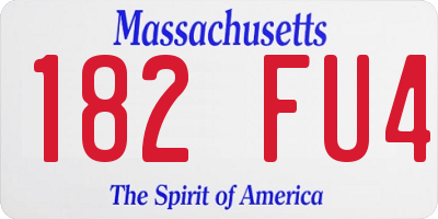 MA license plate 182FU4