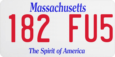 MA license plate 182FU5