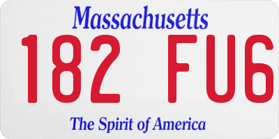 MA license plate 182FU6