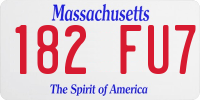 MA license plate 182FU7