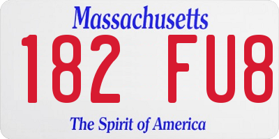MA license plate 182FU8