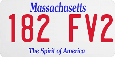 MA license plate 182FV2