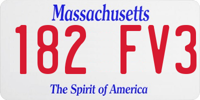 MA license plate 182FV3