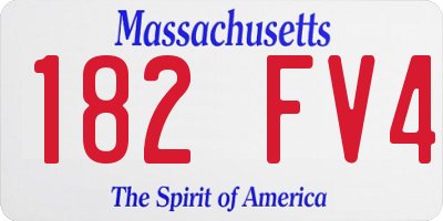 MA license plate 182FV4