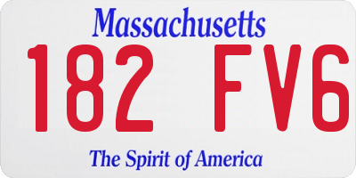 MA license plate 182FV6