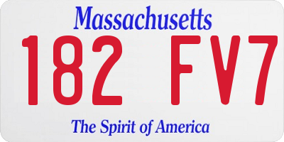 MA license plate 182FV7