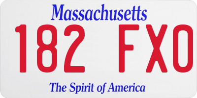MA license plate 182FX0