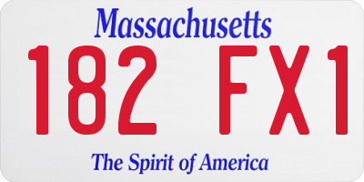 MA license plate 182FX1