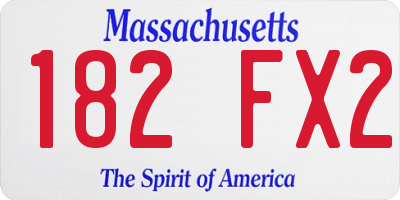 MA license plate 182FX2
