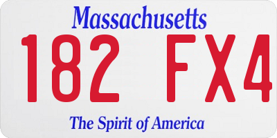 MA license plate 182FX4