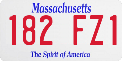 MA license plate 182FZ1