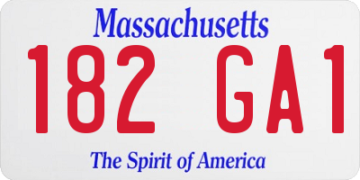 MA license plate 182GA1