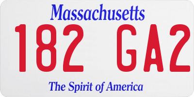 MA license plate 182GA2