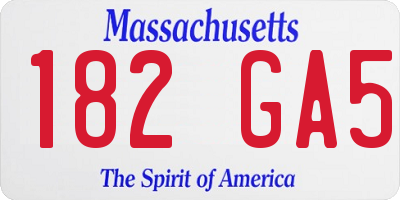 MA license plate 182GA5