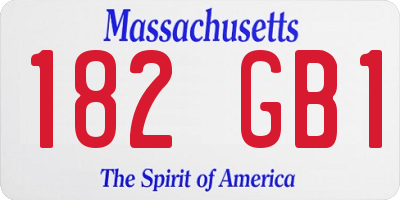 MA license plate 182GB1