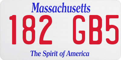 MA license plate 182GB5