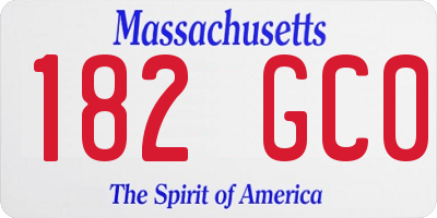 MA license plate 182GC0