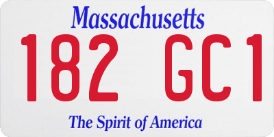 MA license plate 182GC1
