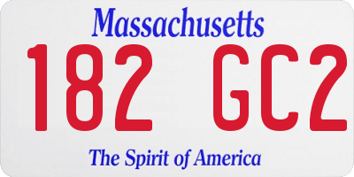 MA license plate 182GC2