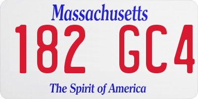 MA license plate 182GC4