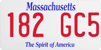 MA license plate 182GC5