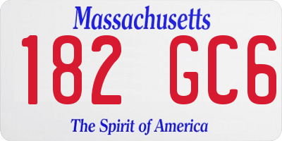 MA license plate 182GC6