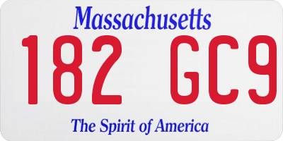 MA license plate 182GC9